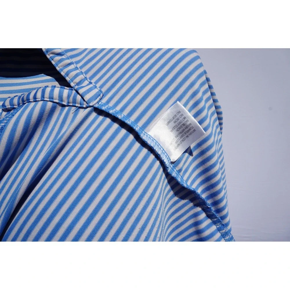 Rhoback Mens Polo, XXL, The Birdie Stripe, Short Stop Blue - Picture 7 of 7